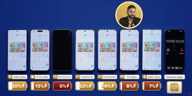 Какой смартфон держит батарейку лучше всех. Первым в тесте сдулся «пиксель». Изображение: YouTube. Фото.