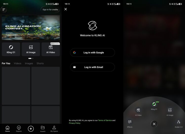Как зарегистрироваться в Kling AI. В Kling AI есть несколько режимов работы. Фото.