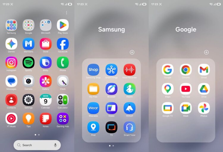 Почему на Samsung мало места. По умолчанию на Samsung действительно установлено много приложений. Фото.