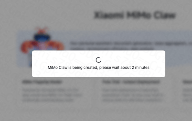 Можно ли попробовать нейросеть Xiaomi MiMo в России. Возможно, из-за большой нагрузки на старте приходится подождать, прежде чем начать пользоваться. Фото.