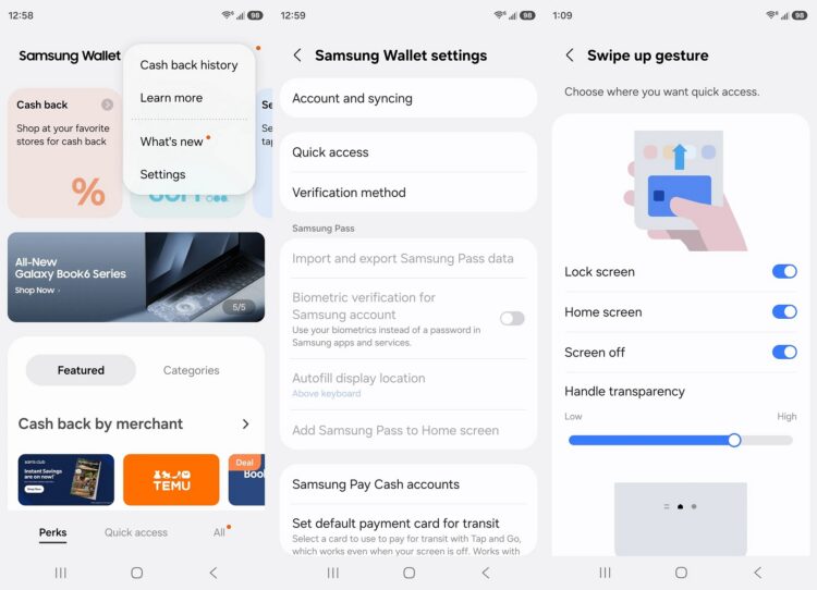 Убираем жесты кошелька Samsung. Фото.