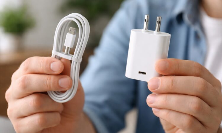 Проверить зарядку телефона. Обязательно проверьте кабель и зарядку смартфона. Фото.