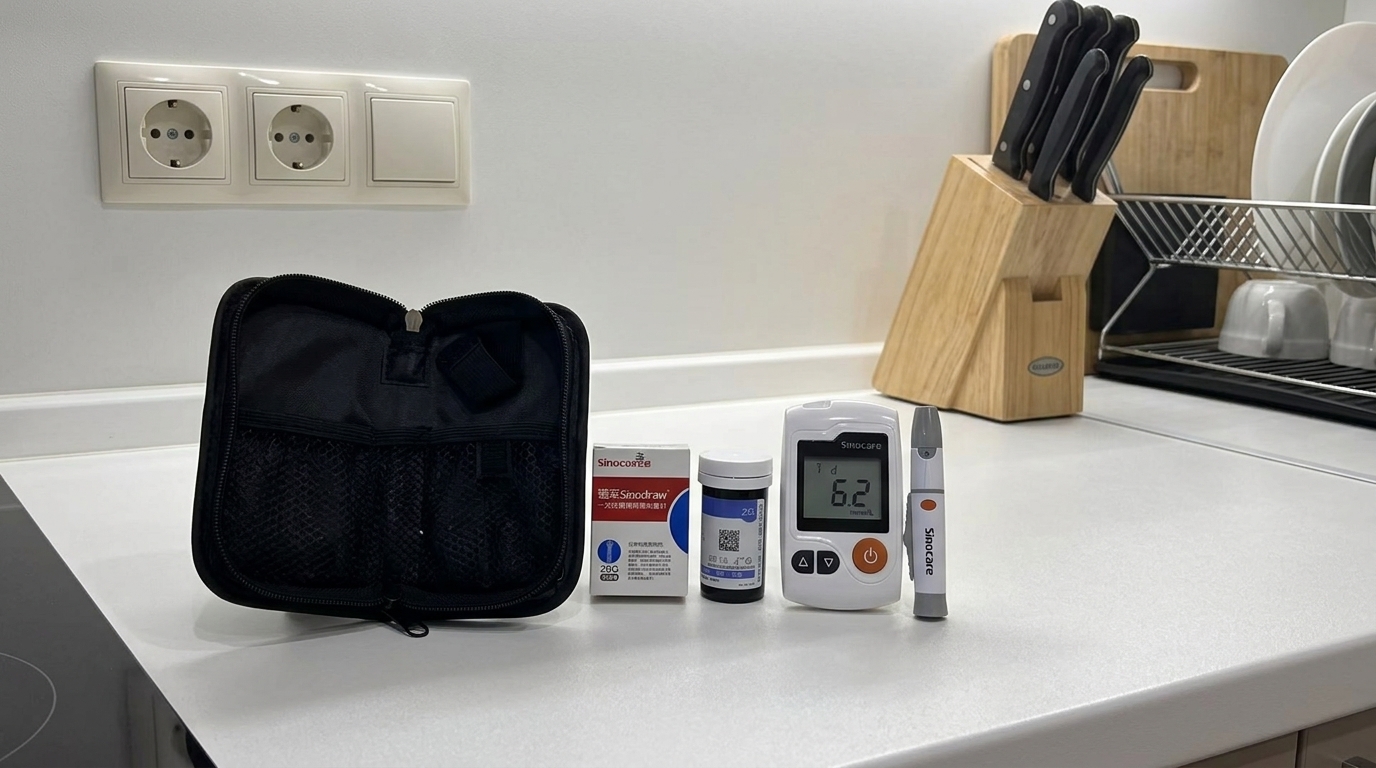 В комплекте сразу идут ланцеты и тест-полоски — ничего докупать не нужно. Фото.