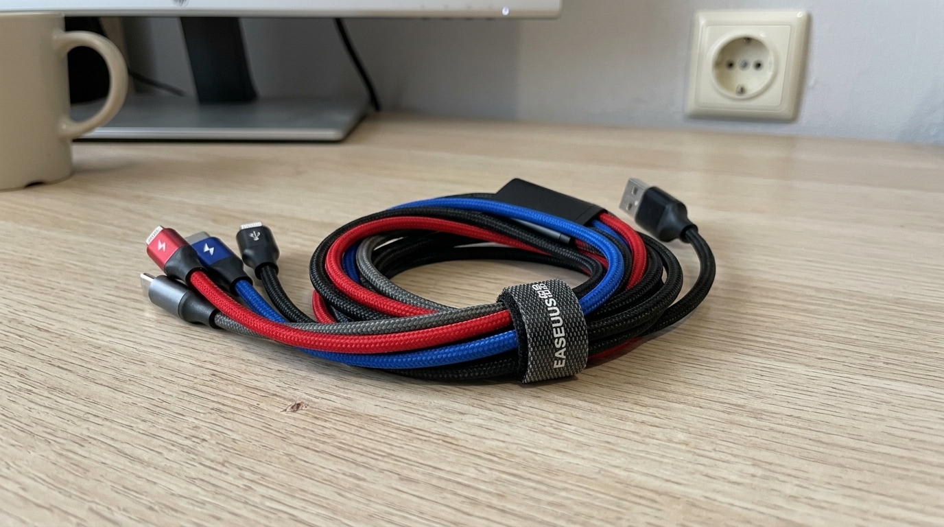 Лежит в рюкзаке с ноября — один провод вместо трёх, в поездке бесценно. Фото.