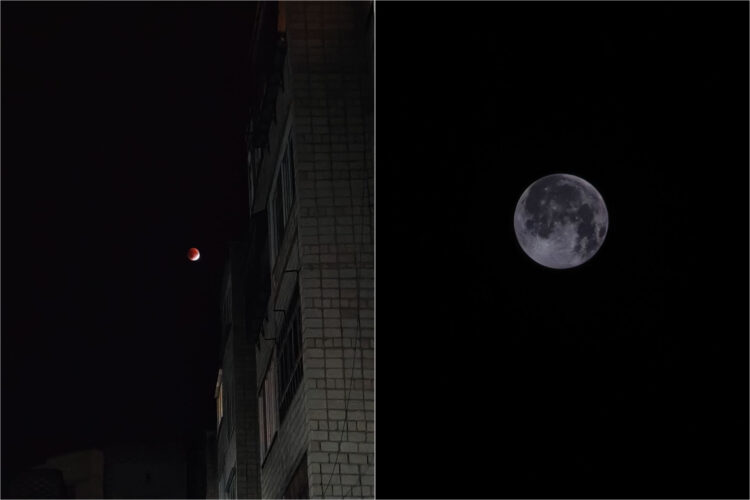 Луну смартфон нагло рисует при приближении. Фото.