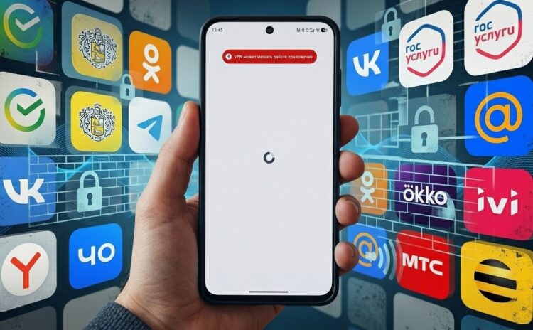 Российские приложения теперь не пускают пользователей с VPN. Фото.