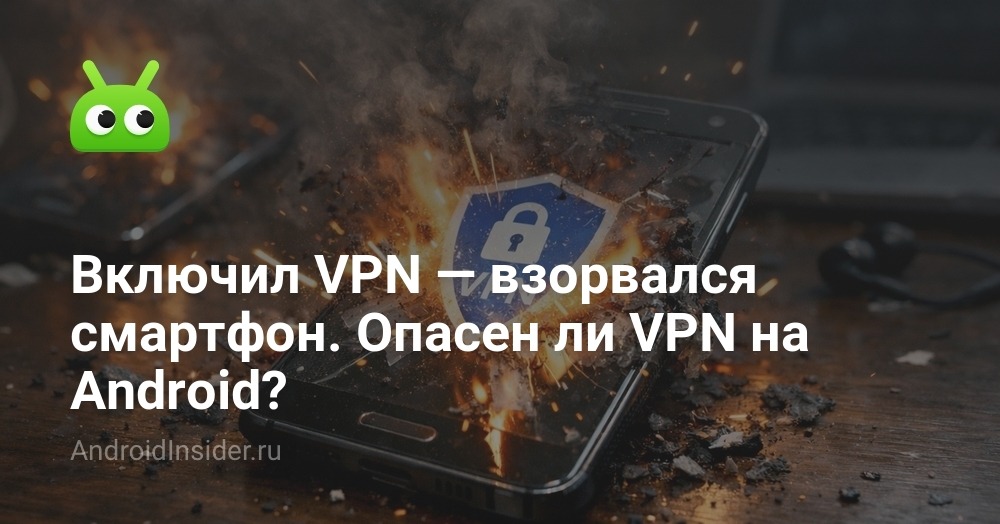Предупреждение об опасности VPN на экране смартфона