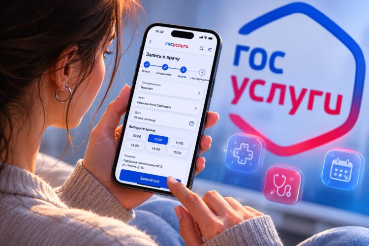 Рассказываем, как записаться к врачу через Госуслуги. Фото.