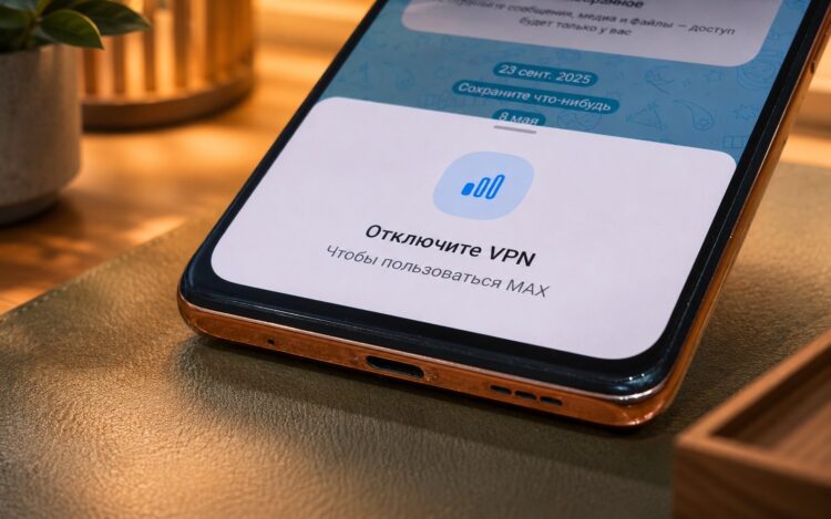 MAX начал требовать отключить VPN. Фото.