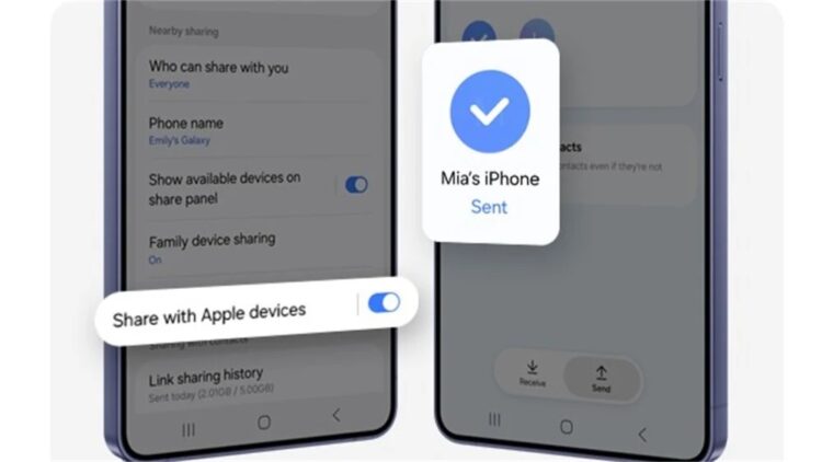 Наконец, Samsung получит поддержку AirDrop. Фото.