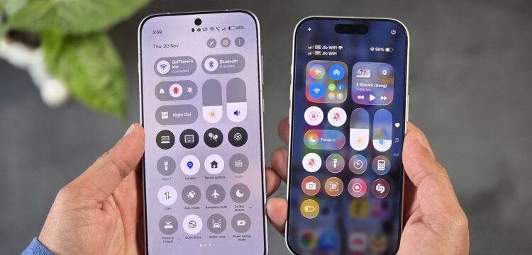 ОС у OnePlus — вылитая iOS 26. Nothing OS — более самобытная, по духу она ближе к Googel Android. Фото.