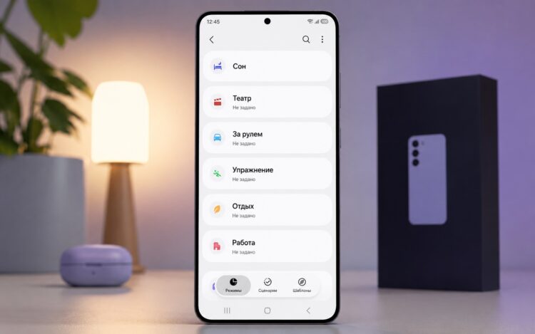 Изучили функцию режимов и сценариев Samsung. Фото.