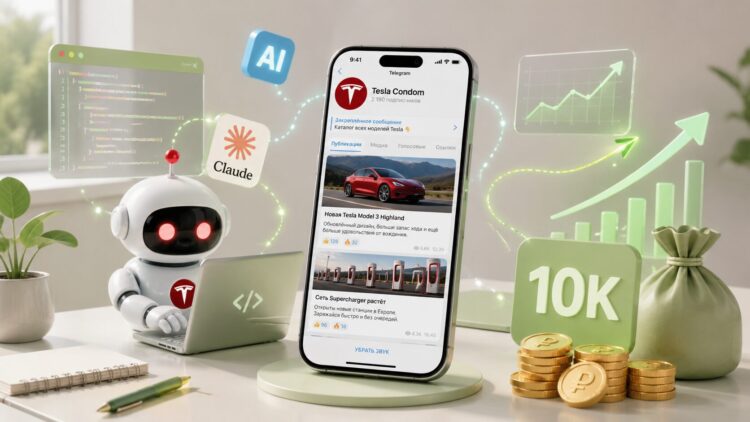 Сделал телеграм-бота через Claude Code, не умея кодить. Он зарабатывает 10к рублей в месяц. Фото.