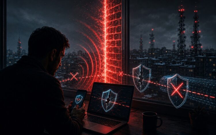 Работа VPN уже существенно ограничена. Фото.