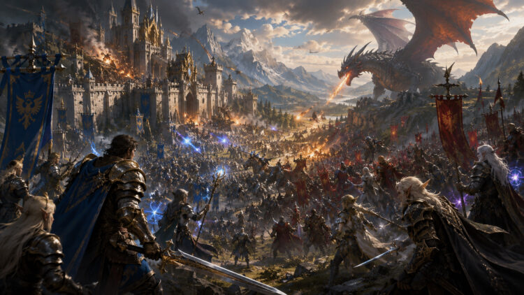 В MMORPG, возможны, очень масштабные битвы. Фото.
