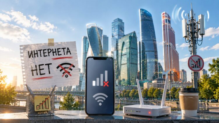 Москвичи получили сообщения о том, что сегодня интернет в городе будет недоступен. Фото.