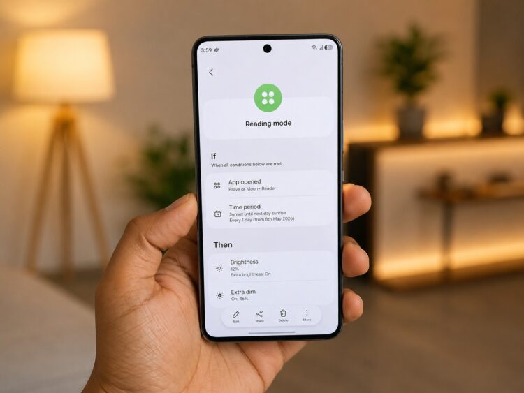 На Samsung можно автоматизировать практически любые действия. Фото.