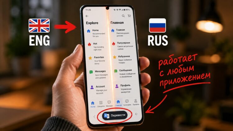 С PlayTranslate можно перевести любое приложение. Фото.