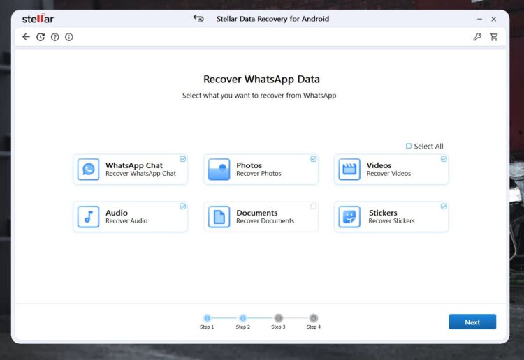 Удобно, что через Stellar можно восстановить и данные из Ватсапа. Фото.