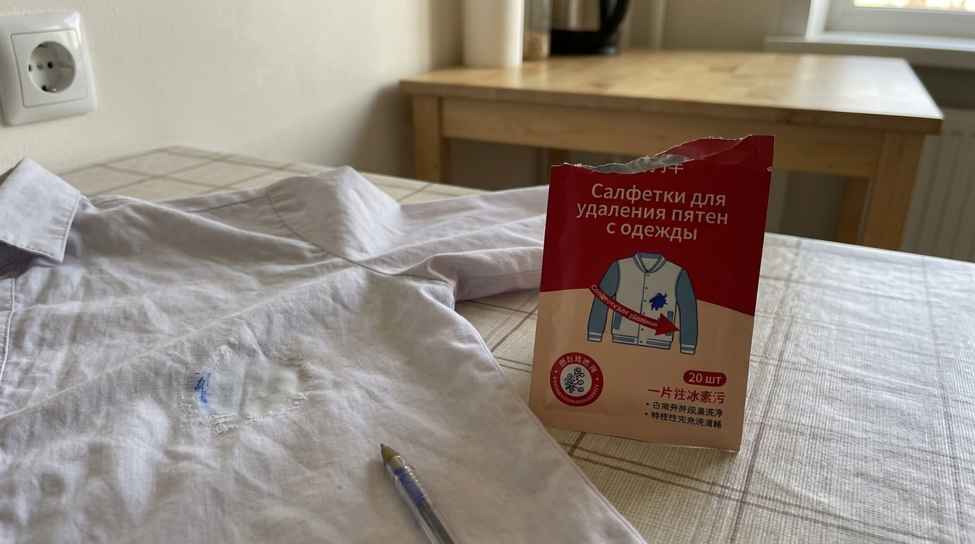 Дочь пришла из школы с пастой на белой блузке — одна салфетка, и как не бывало. Фото.