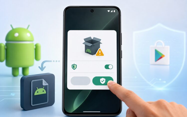 Смартфон запрашивает разрешение на установку из неизвестных источников. Фото.