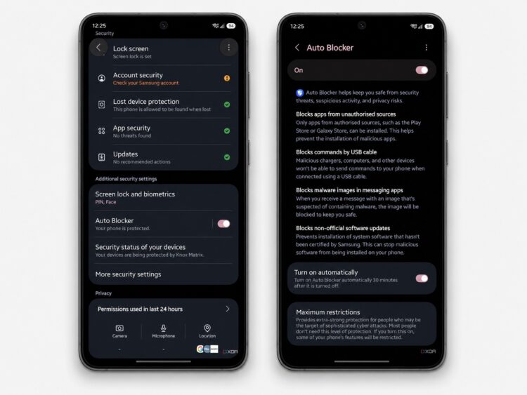 Не пользуюсь Samsung без Auto Blocker. Фото.