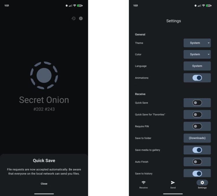 Крутое приложение для обмена файлами. Изображение: xda-developers.com. Фото.
