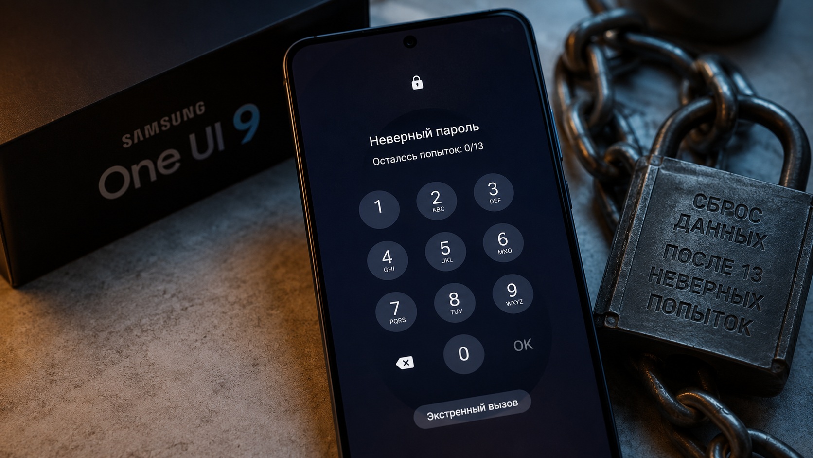 Что будет, если неправильно ввести пароль на Samsung с One UI 9