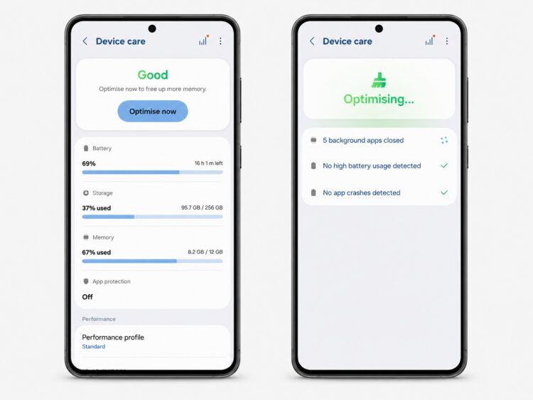 На Samsung есть встроенный инструмент оптимизации. Фото.