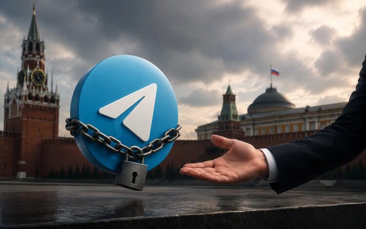 Сам Telegram в России тоже не работает. Фото.