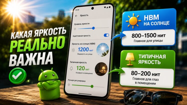 Важны типичная яркость экрана и HBM. Фото.