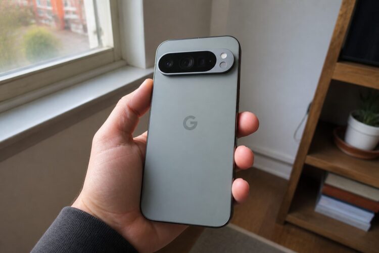 Google Pixel 9 Pro в руке у окна