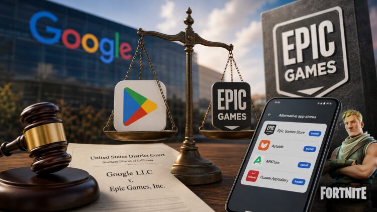 Всё из-за противостояния Google с Epic Games. Фото.