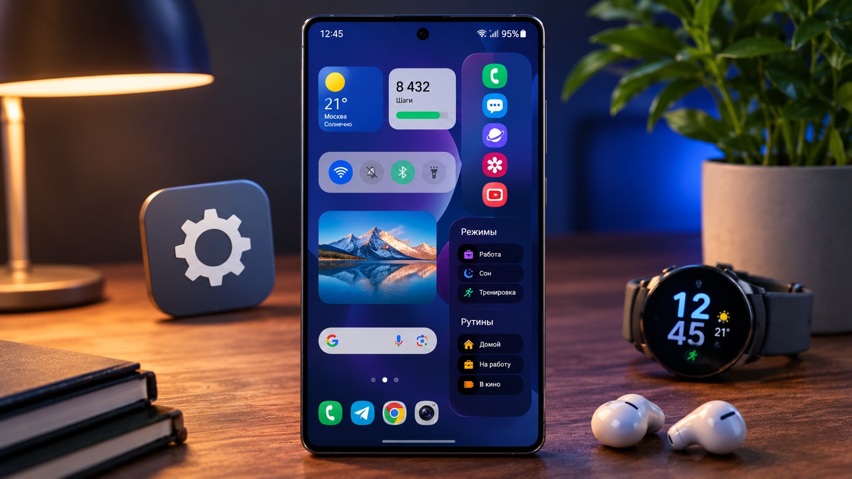 Как я настроил главный экран смартфона Samsung Galaxy — показываю все настройки