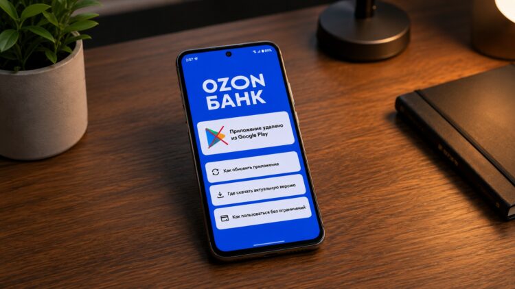 Ozon Банк пропал из Google Play: как обновить приложение на Android в 2026 году. Фото.