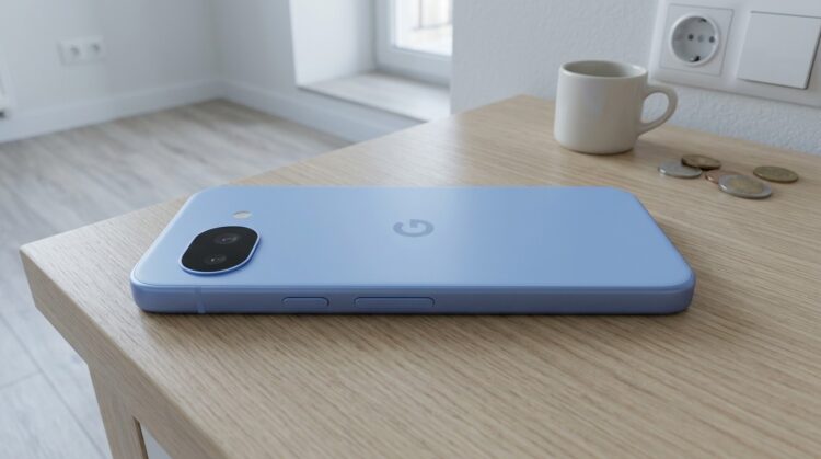 Смартфон Google Pixel 10a на деревянном столе