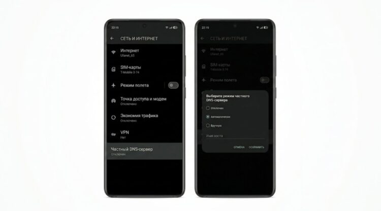 Настройки DNS также обязательно измените после запуска смартфона. Фото.