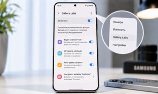 Показываю скрытое меню Gallery Labs