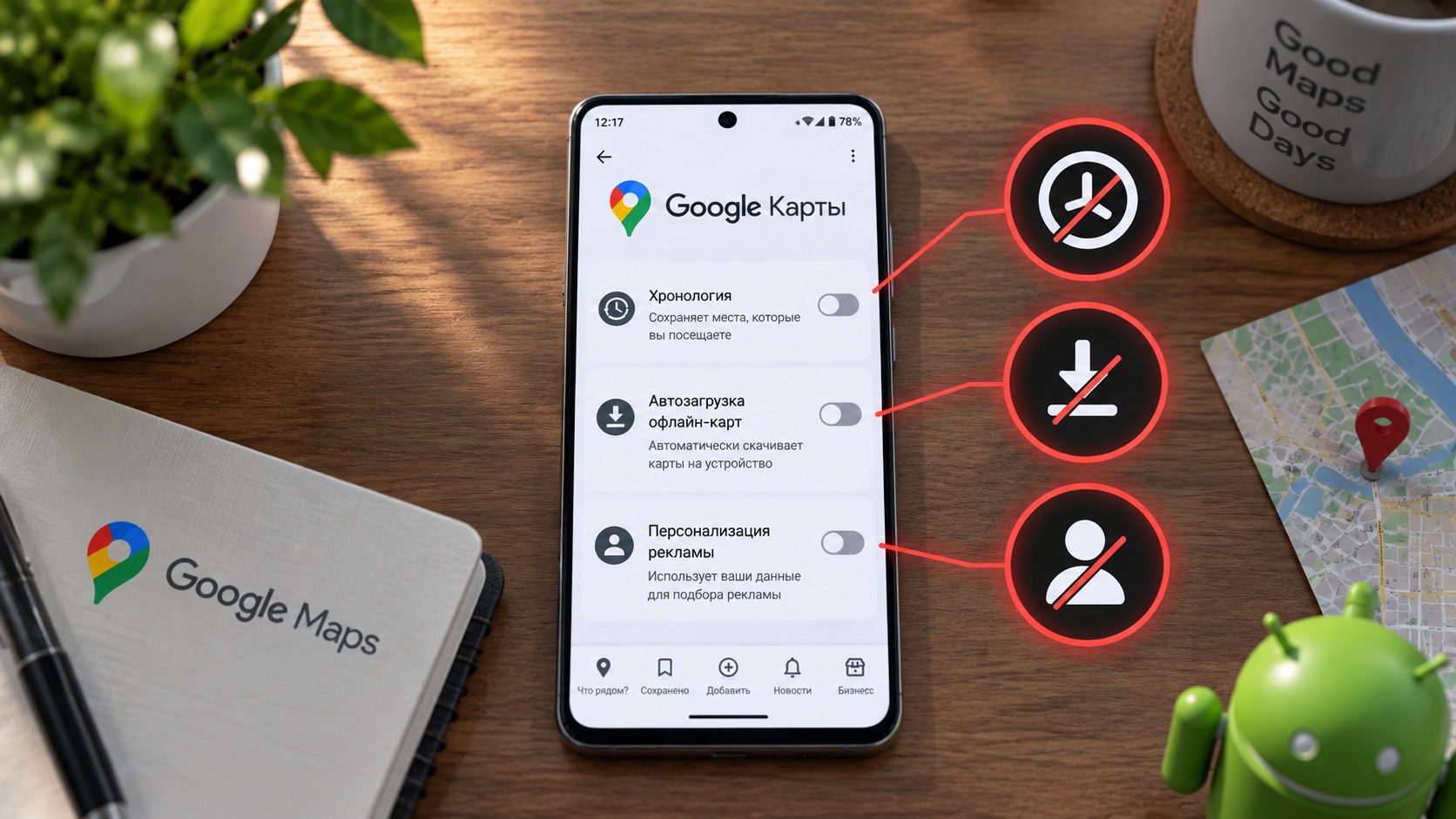 3 скрытые функции Google Карт на Android, которые нужно отключить прямо сейчас