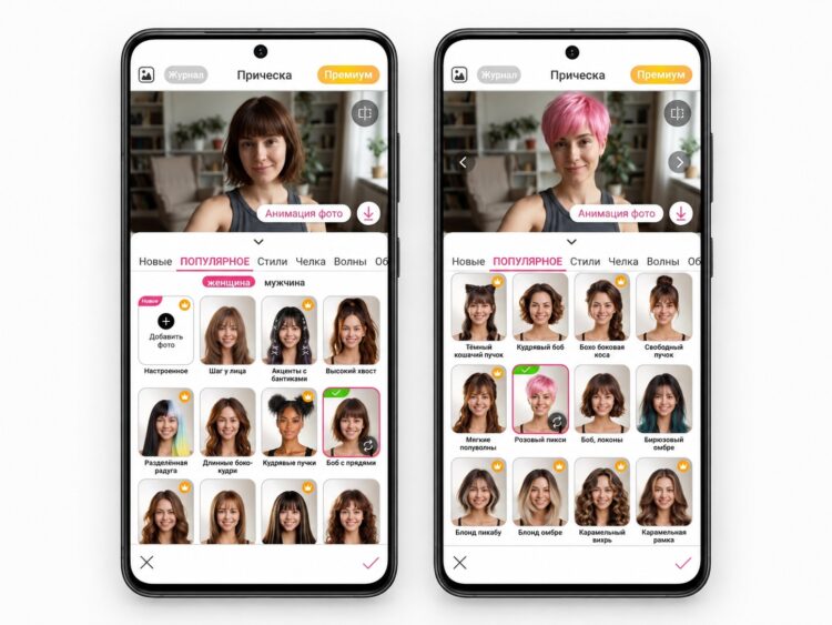 Причёски в приложении YouCam Makeup