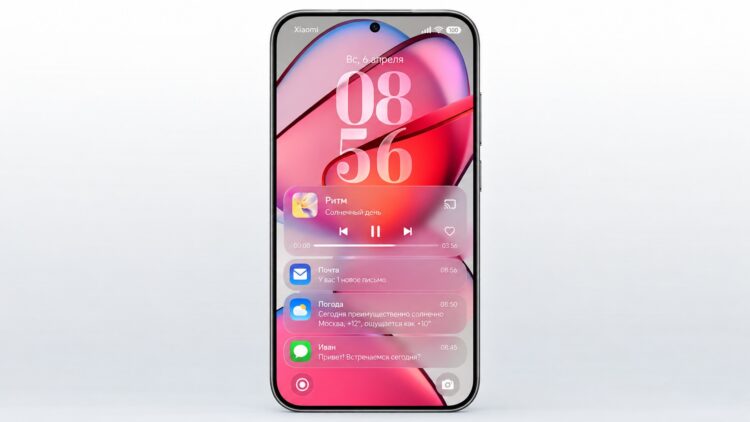 Новый стиль экрана блокировки в HyperOS 4