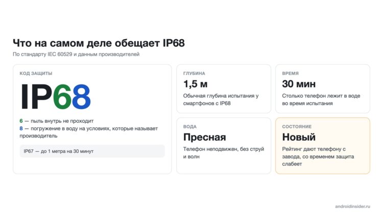 Расшифровка рейтинга IP68 по стандарту IEC 60529
