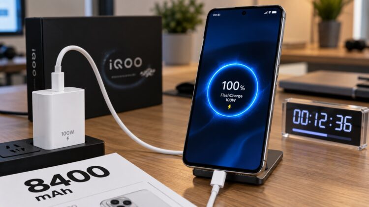 iQOO 16 стоит на зарядке