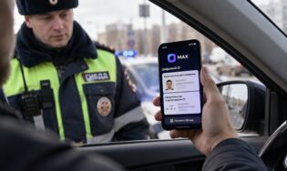 Водитель показывает права через мессенджер MAX