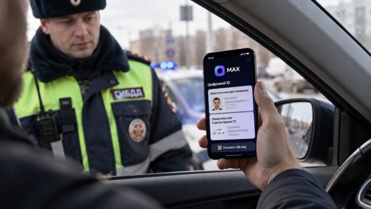 Водитель показывает права через мессенджер MAX