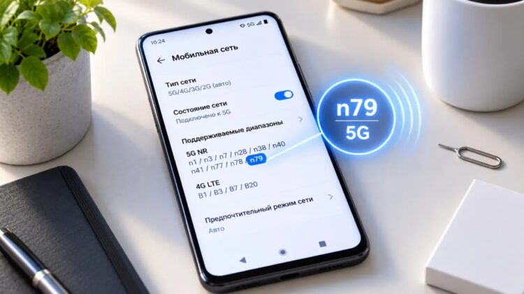 Редкий диапазон n79 в параметрах Android-смартфона