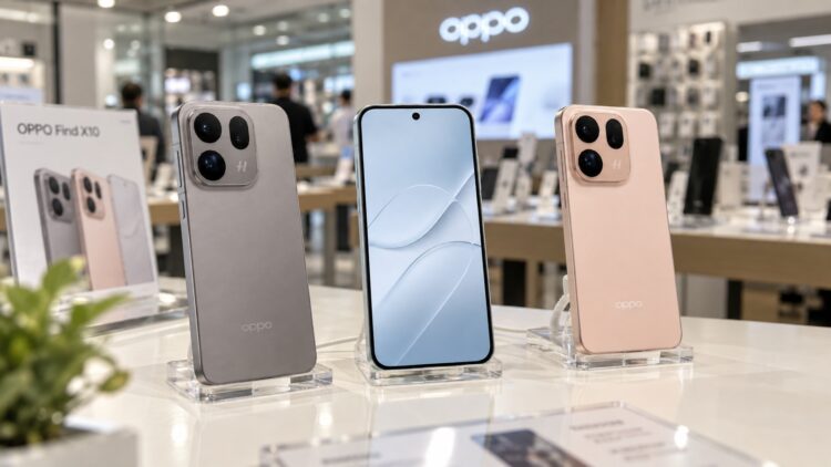 Три смартфона линейки OPPO Find X10 в магазине