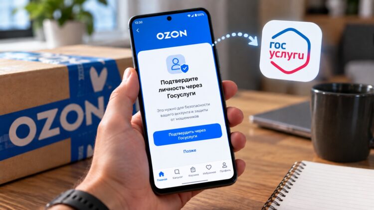 Ozon требует подтвердить личность через Госуслуги