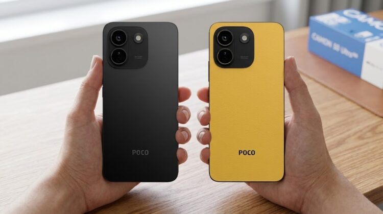 POCO X8 Power доступен только в чёрном и жёлтом цвете. Фото.