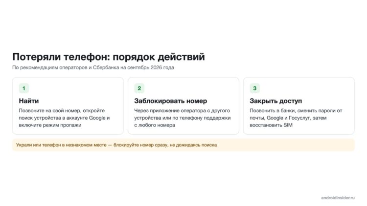 Что сделать в первые минуты после потери телефона